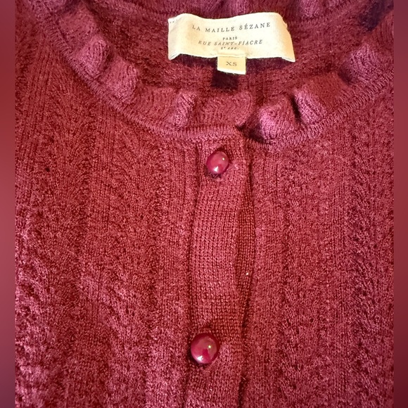 Sezane Sweaters - Sezane Louis Cardigan Burgundy - Size XS